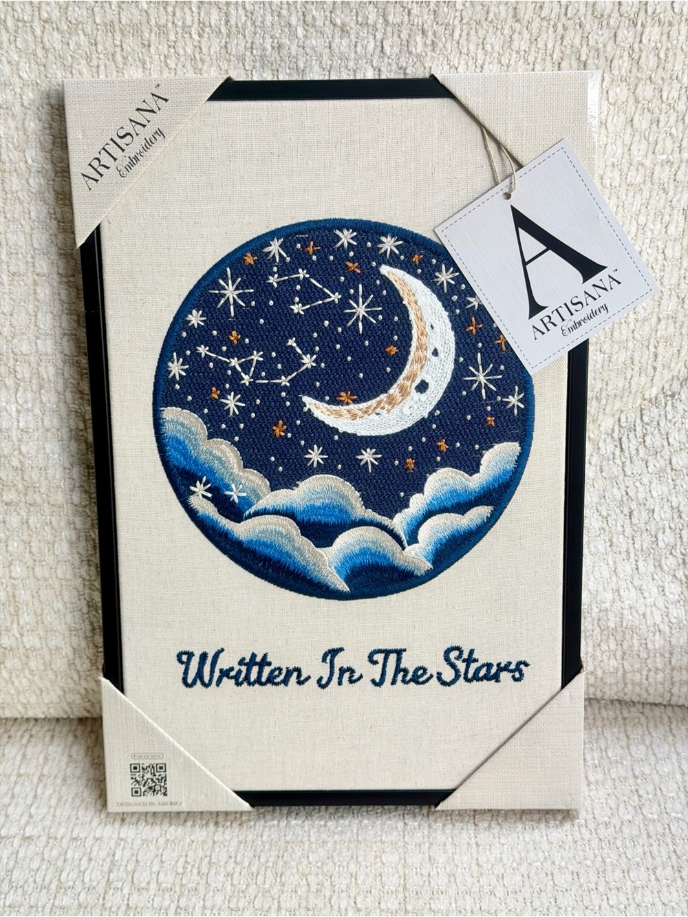 Artisana Written In The Stars Celestial Astrology Wall Art Embroidered 10x15 NWT